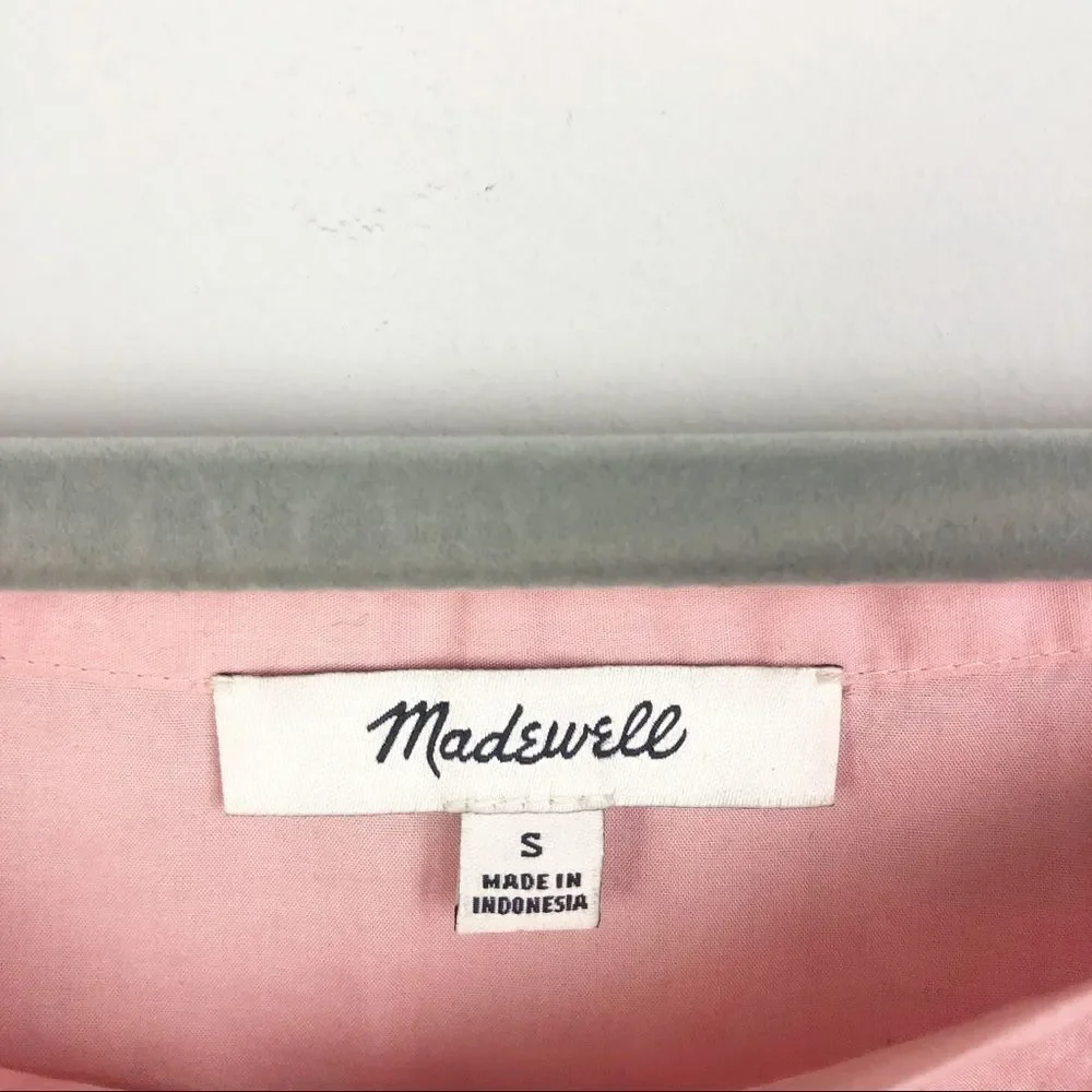 MADEWELL | Off the Shoulder Bubble Top Pink Small